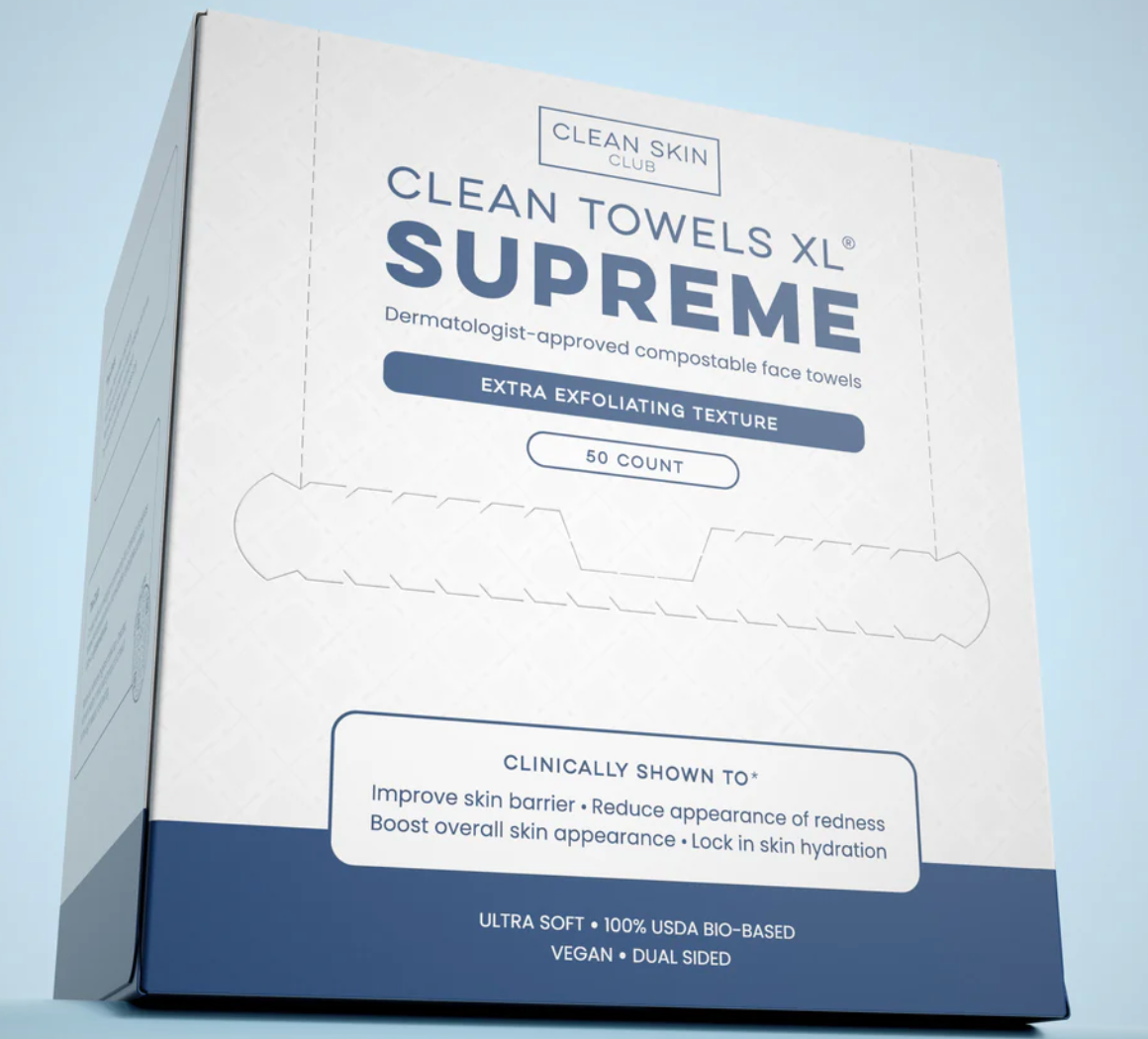 Clean Skin Club- Clean Towels XL SUPREME Extra Exfoliating Texture (50 Count)